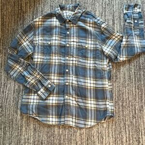 VTG J Crew Men’s Sz Large Plaid Casual Button Down Shirt Blue Yellow Long Sleeve